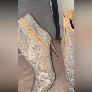 INC International Concepts Glittering Beige Heeled Boots